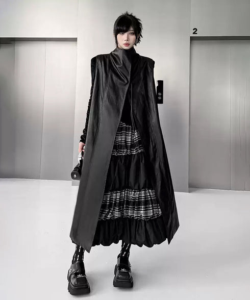 Black Mesh Layered Skirt
